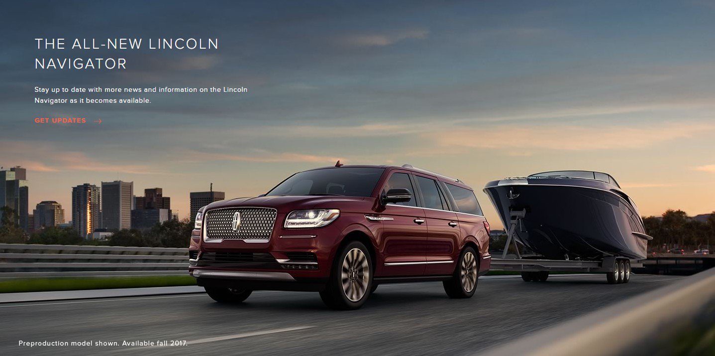 brand new red 2018 lincoln navigator towing a boat to the st johns river